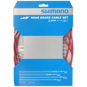 Kit câbles et gaines Frein Shimano Route PTFE Rouge